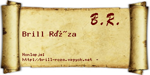 Brill Róza névjegykártya